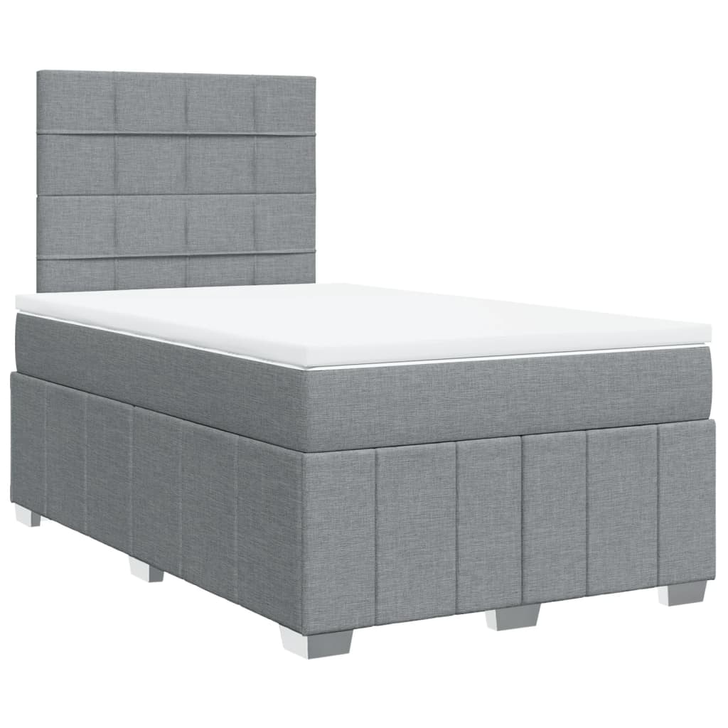 Sommier à lattes de lit avec matelas Gris clair 120x200cm Tissu