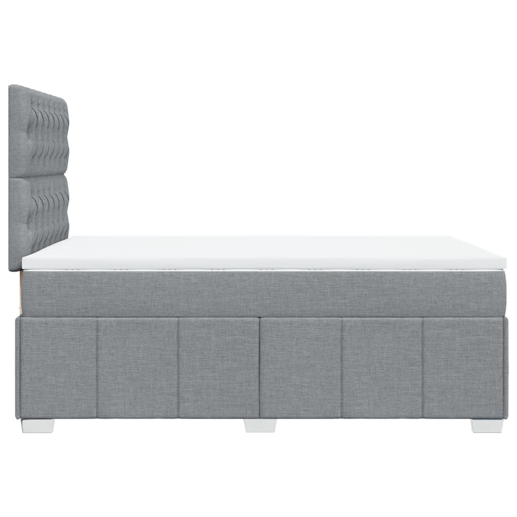 Sommier à lattes de lit avec matelas Gris clair 120x200cm Tissu