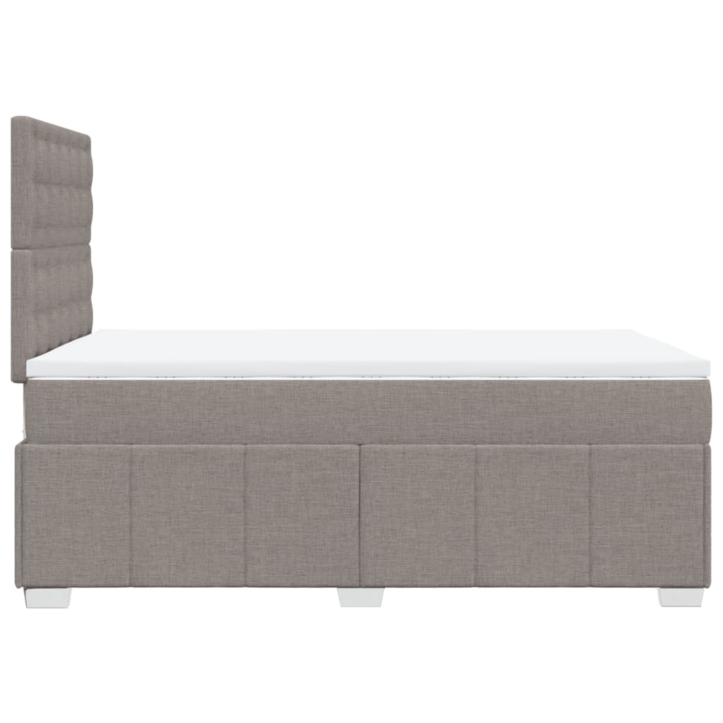 Sommier à lattes de lit avec matelas Taupe 120x200 cm Tissu