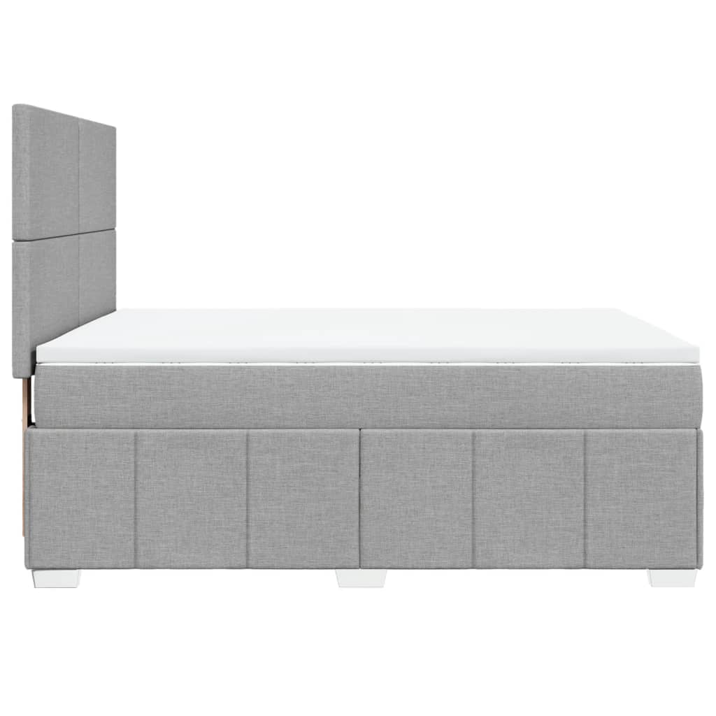 Sommier à lattes de lit avec matelas Gris clair 140x190cm Tissu