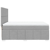 Sommier à lattes de lit avec matelas Gris clair 140x190cm Tissu