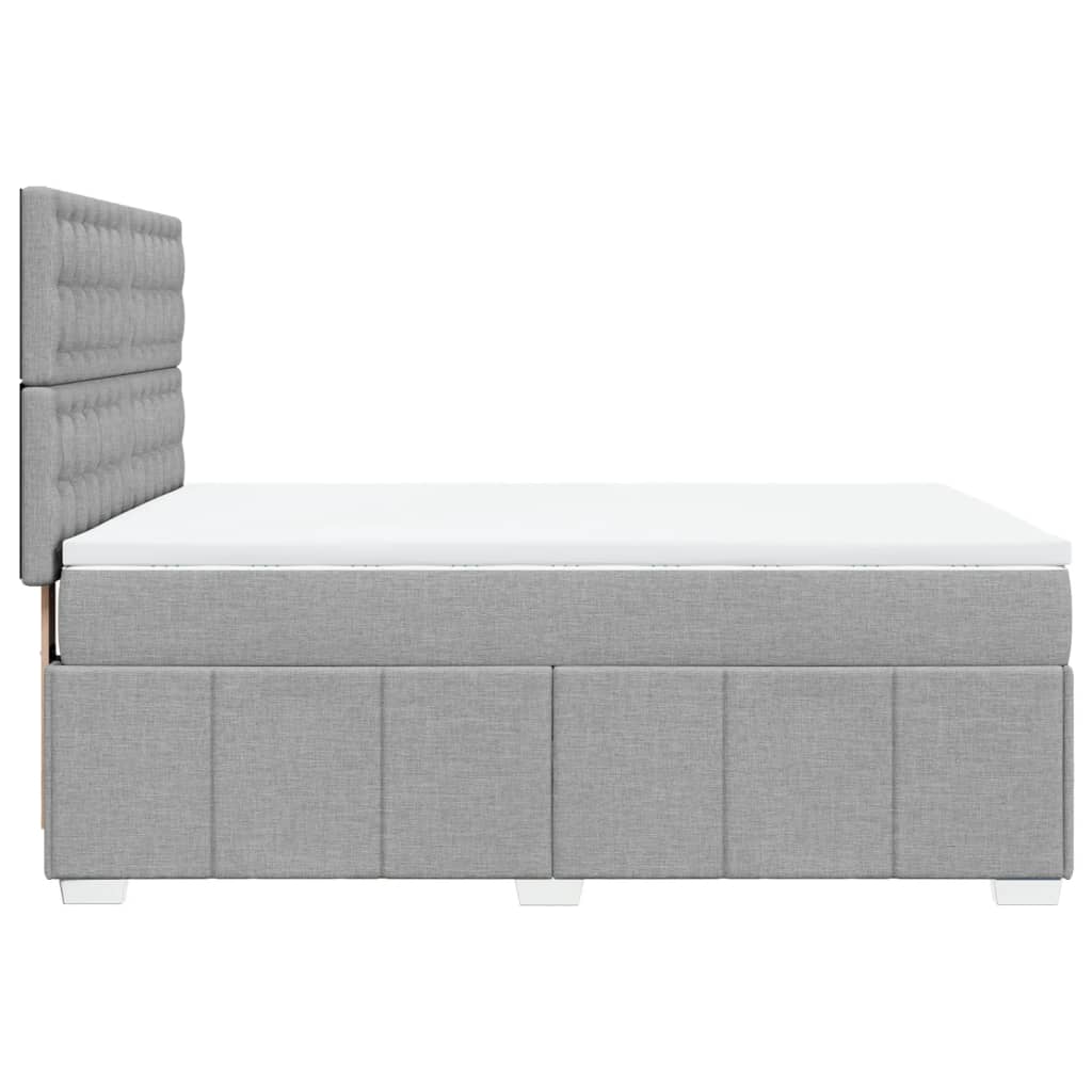 Sommier à lattes de lit avec matelas Gris clair 140x190cm Tissu