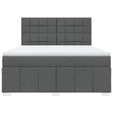 Slatted bed base with mattress Dark grey 180x200cm Fabric