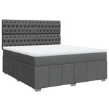 Slatted bed base with mattress Dark grey 180x200cm Fabric