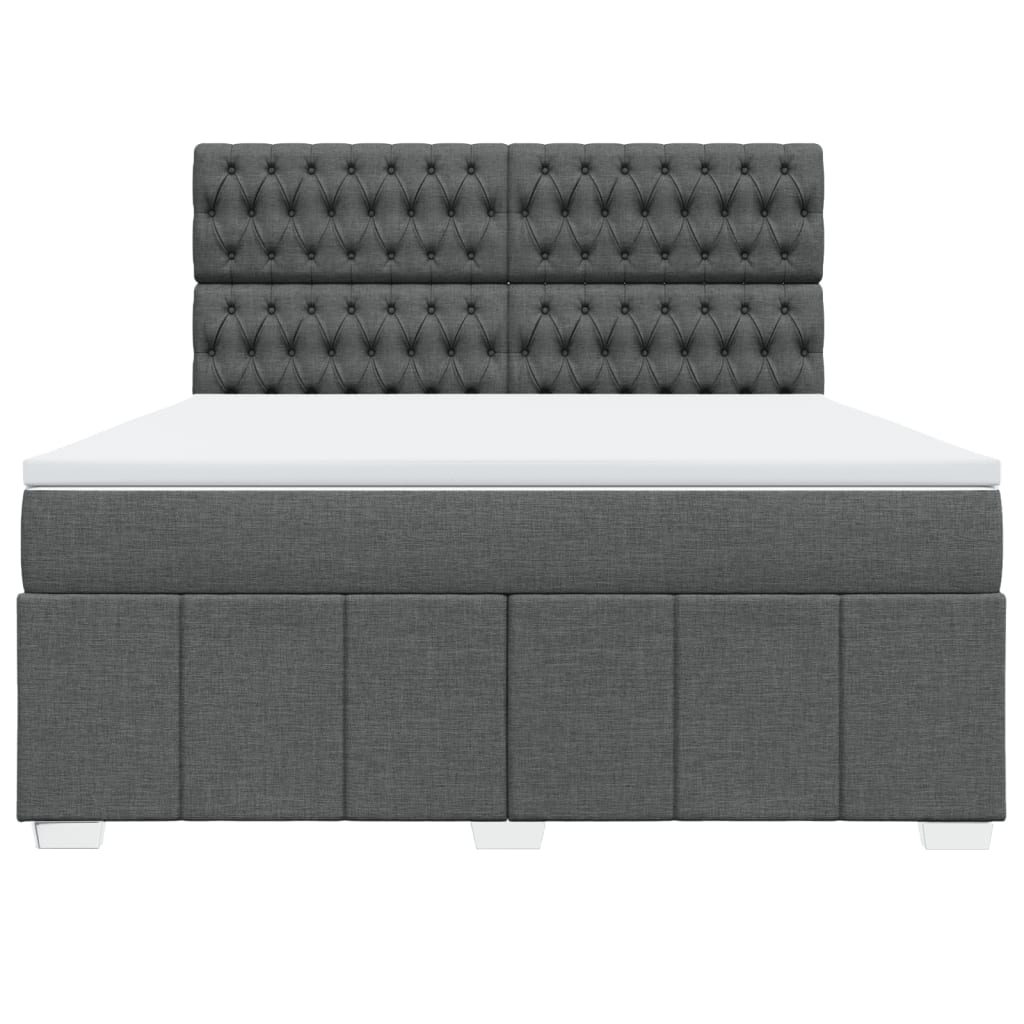 Slatted bed base with mattress Dark grey 180x200cm Fabric