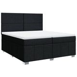 Slatted bed base with mattress Black 200x200 cm Fabric