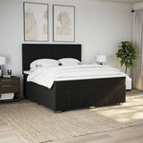 Slatted bed base with mattress Black 200x200 cm Fabric