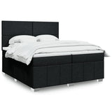 Slatted bed base with mattress Black 200x200 cm Fabric