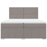 Sommier à lattes de lit avec matelas Taupe 200x200 cm Tissu