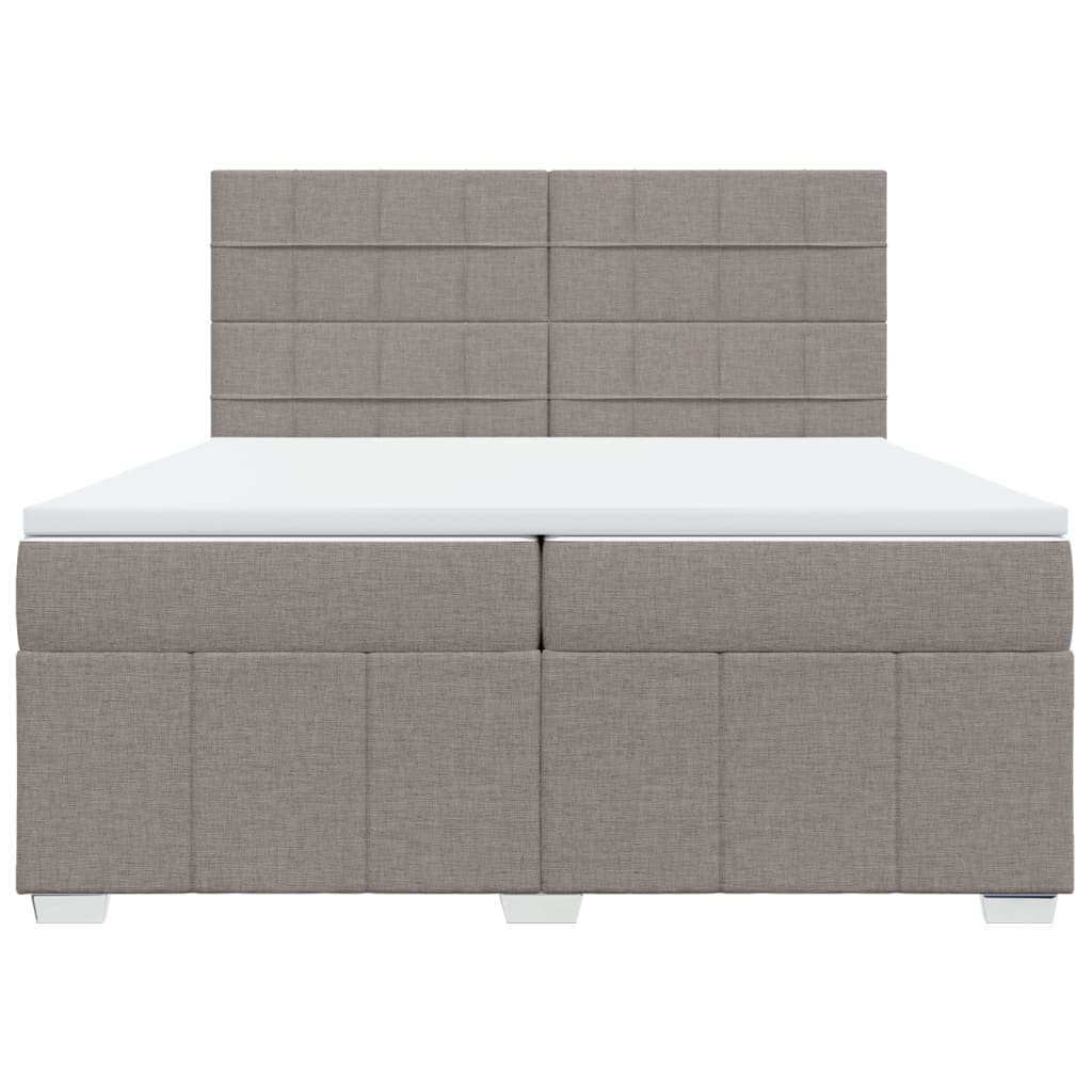 Sommier à lattes de lit avec matelas Taupe 200x200 cm Tissu