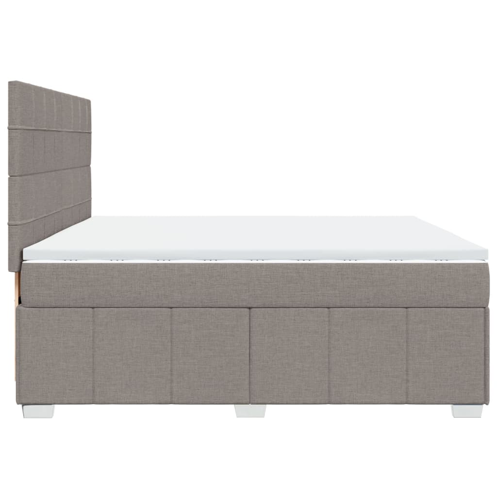 Sommier à lattes de lit avec matelas Taupe 200x200 cm Tissu