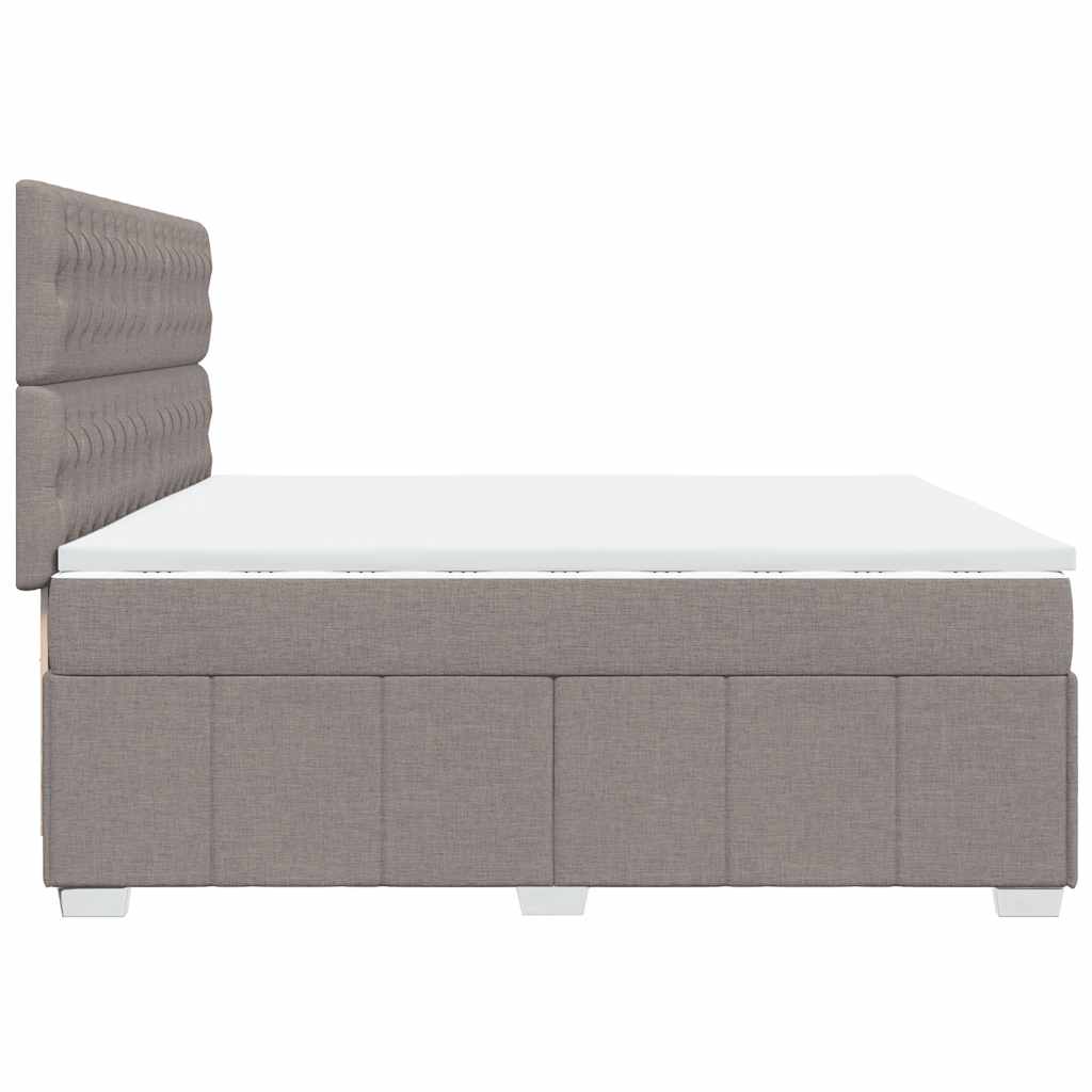 Sommier à lattes de lit avec matelas Taupe 200x200 cm Tissu