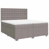 Sommier à lattes de lit avec matelas Taupe 200x200 cm Tissu