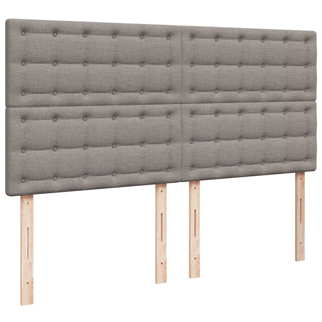 Sommier à lattes de lit avec matelas Taupe 200x200 cm Tissu