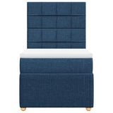 Slatted bed base with mattress Blue 80x200 cm Fabric