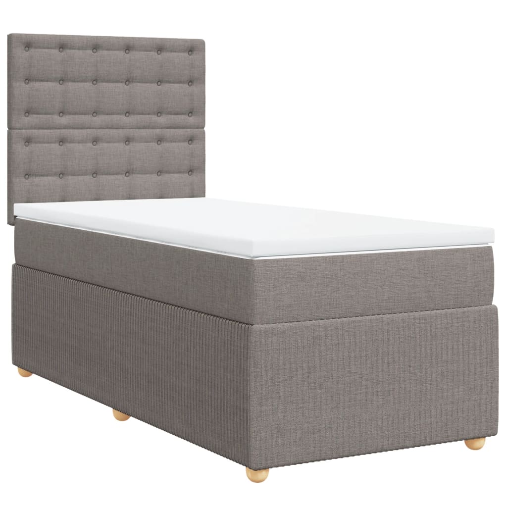 Sommier à lattes de lit avec matelas Taupe 80x200 cm Tissu