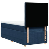 Slatted bed base with mattress Blue 80x200 cm Fabric