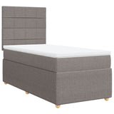 Sommier à lattes de lit avec matelas Taupe 90x190 cm Tissu