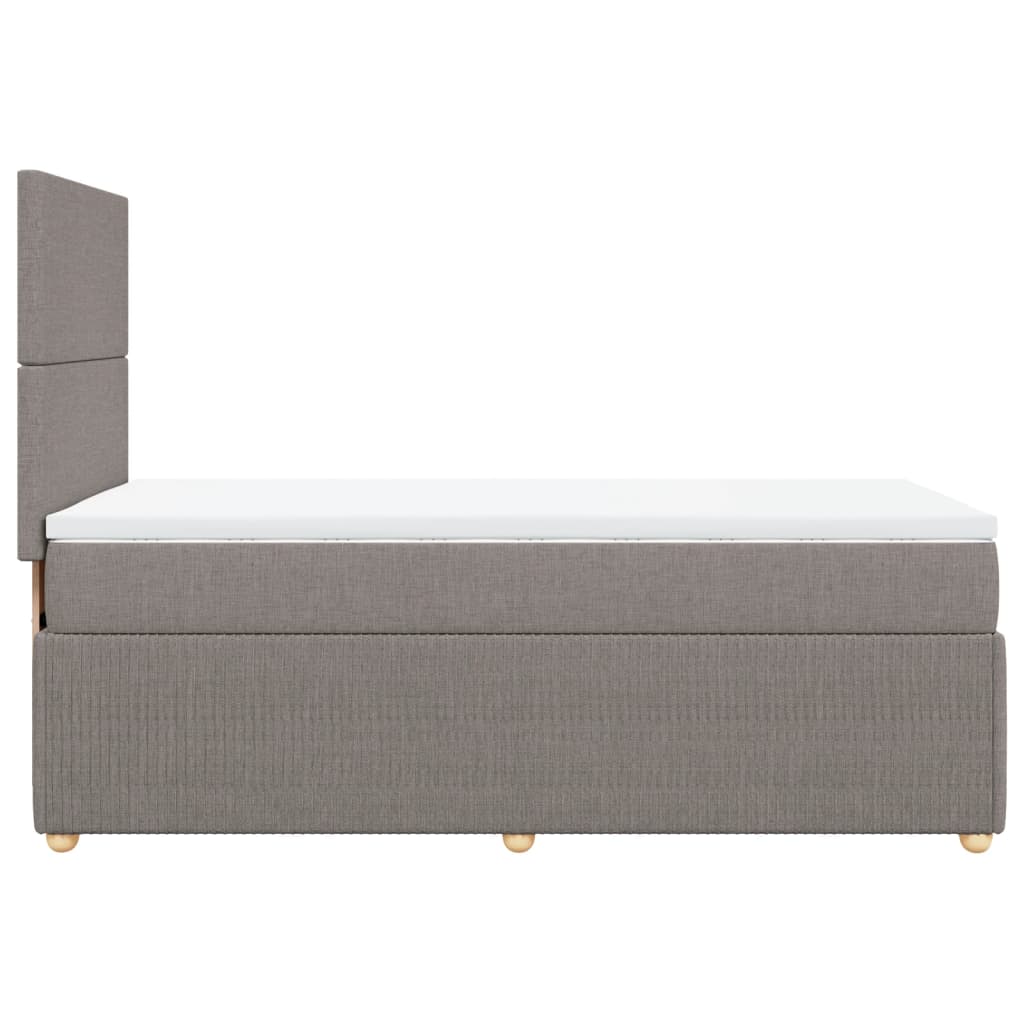 Slatted bed base with mattress Taupe 90x200 cm Fabric