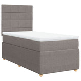 Slatted bed base with mattress Taupe 90x200 cm Fabric