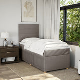 Slatted bed base with mattress Taupe 90x200 cm Fabric