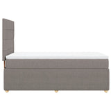 Slatted bed base with mattress Taupe 90x200 cm Fabric