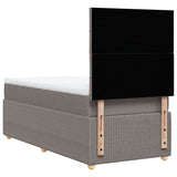 Slatted bed base with mattress Taupe 90x200 cm Fabric