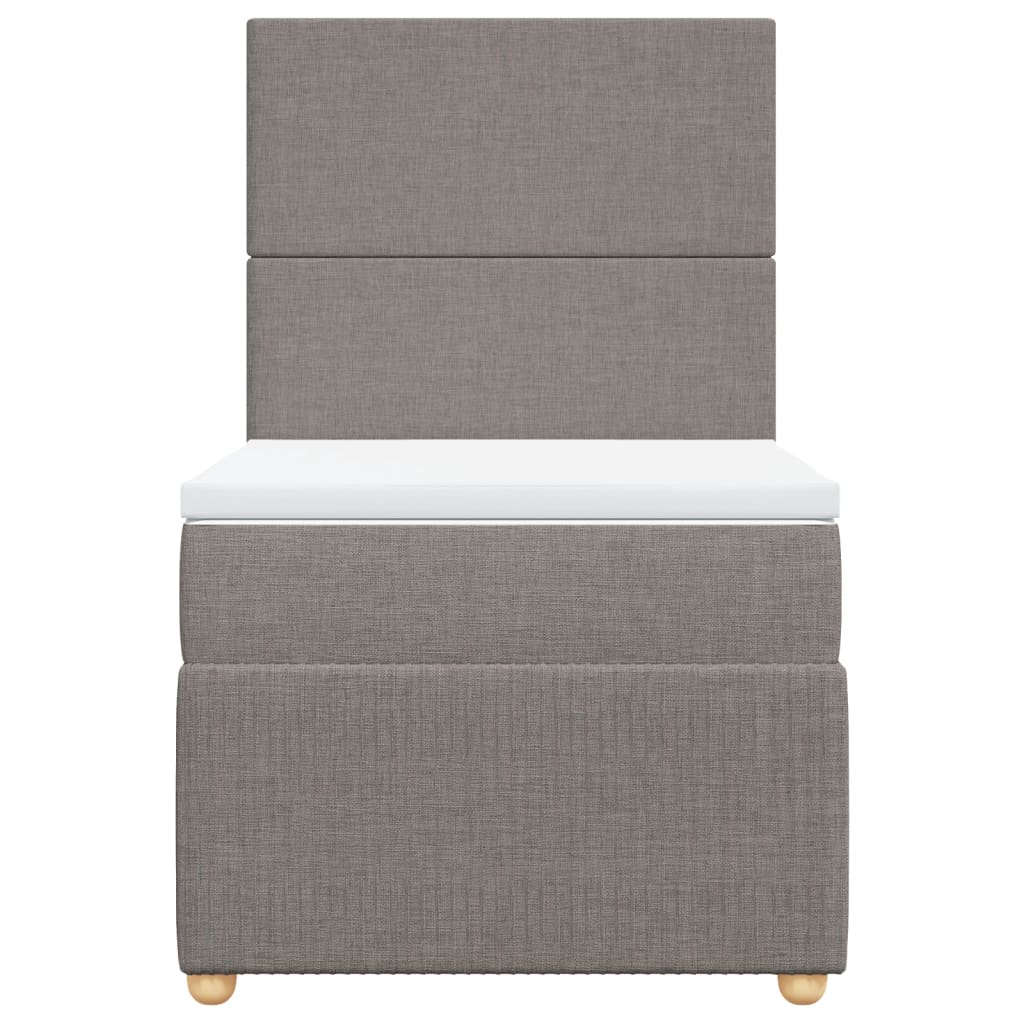 Sommier à lattes de lit avec matelas Taupe 100x200 cm Tissu