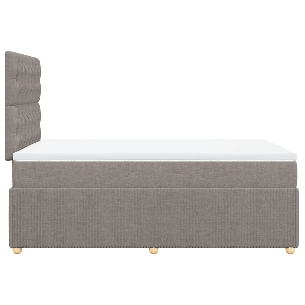 Sommier à lattes de lit avec matelas taupe 120x190 cm tissu