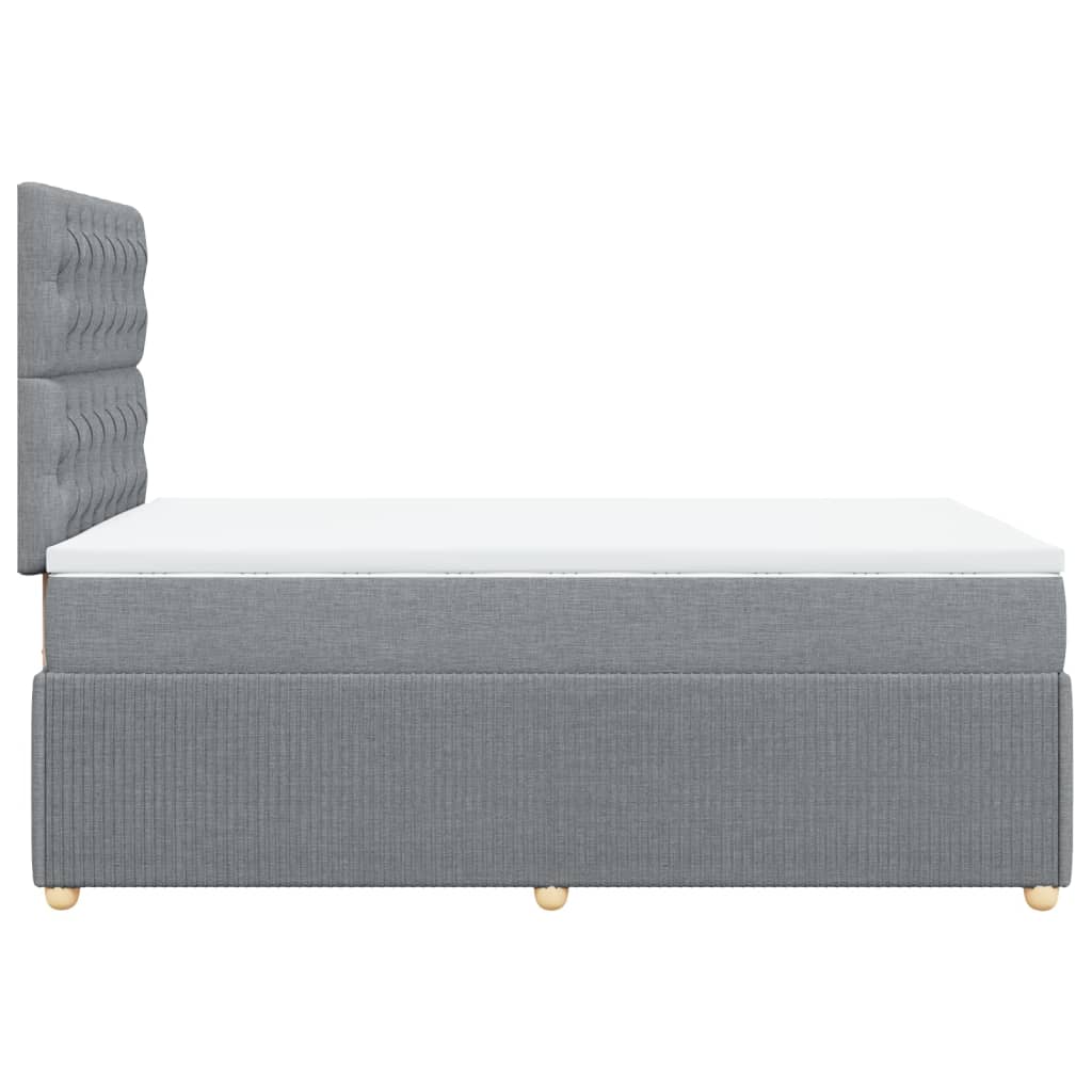 Sommier à lattes de lit avec matelas Gris clair 120x200cm Tissu