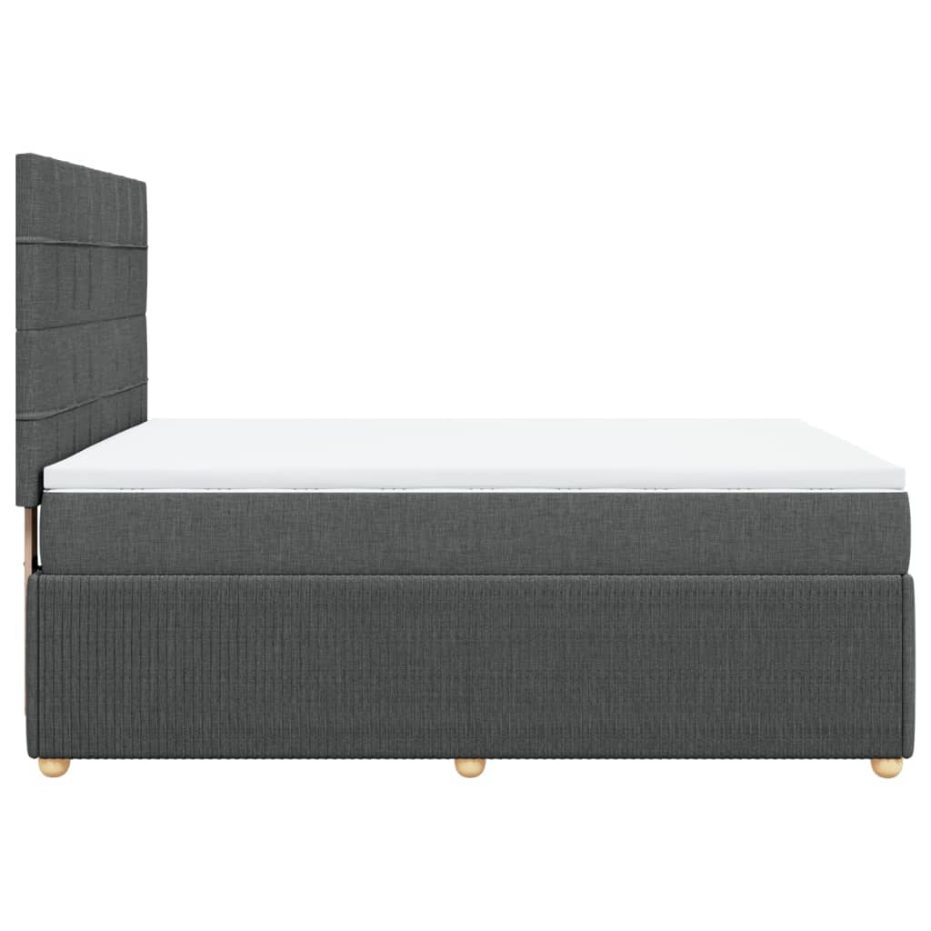 Sommier à lattes de lit avec matelas Gris foncé 140x190cm Tissu