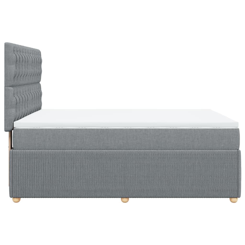 Sommier à lattes de lit avec matelas Gris clair 140x190cm Tissu