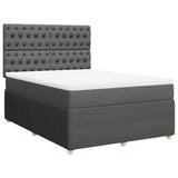 Sommier à lattes de lit avec matelas Gris foncé 140x190cm Tissu