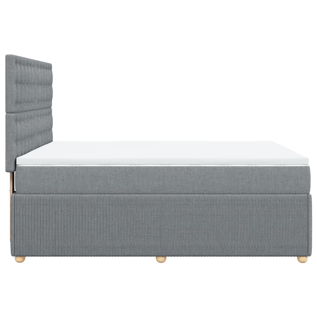 Sommier à lattes de lit avec matelas Gris clair 140x190cm Tissu