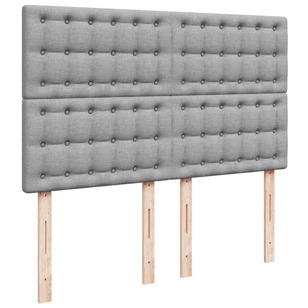 Sommier à lattes de lit avec matelas Gris clair 140x190cm Tissu