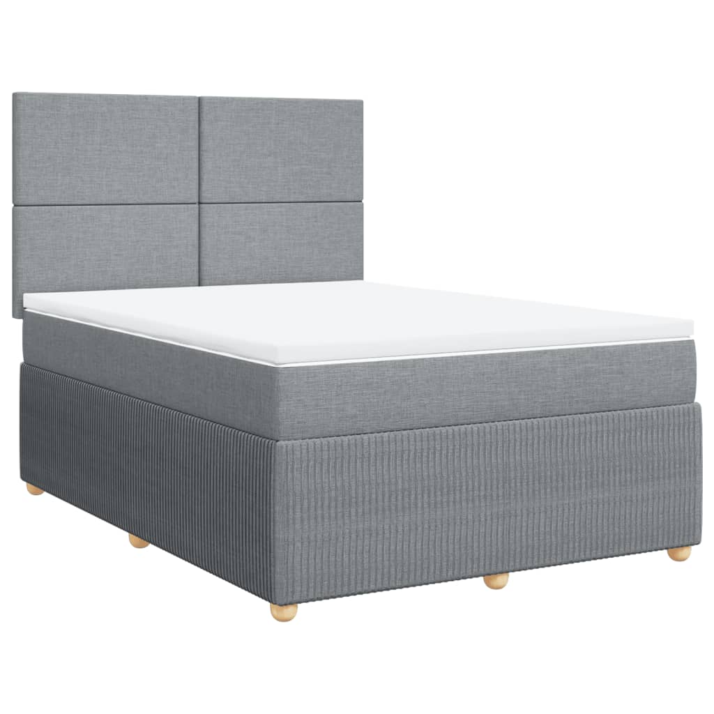 Sommier à lattes de lit avec matelas Gris clair 160x200cm Tissu