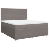 Slatted bed base with mattress Taupe 180x200 cm Fabric