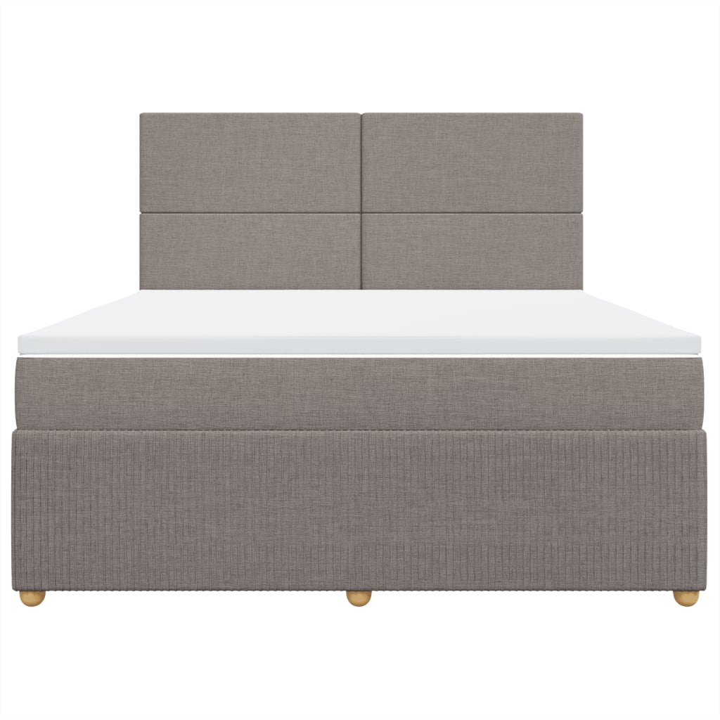 Slatted bed base with mattress Taupe 180x200 cm Fabric