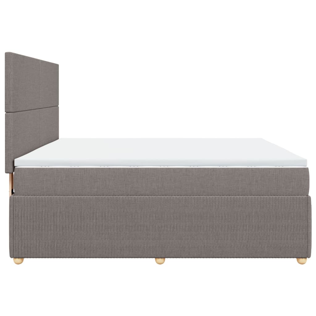 Slatted bed base with mattress Taupe 180x200 cm Fabric