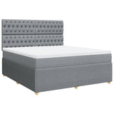 Sommier à lattes de lit avec matelas Gris clair 180x200cm Tissu