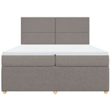 Sommier à lattes de lit avec matelas Taupe 200x200 cm Tissu