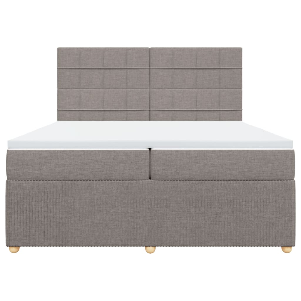 Sommier à lattes de lit avec matelas Taupe 200x200 cm Tissu