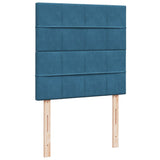 Slatted bed base with blue mattress 90x190 cm velvet