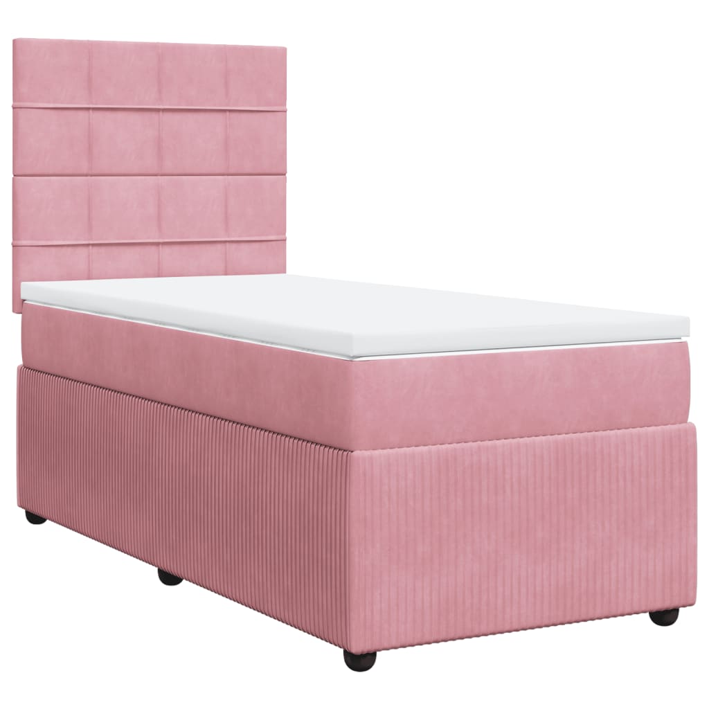 Sommier à lattes de lit avec matelas Rose 90x190 cm Velours