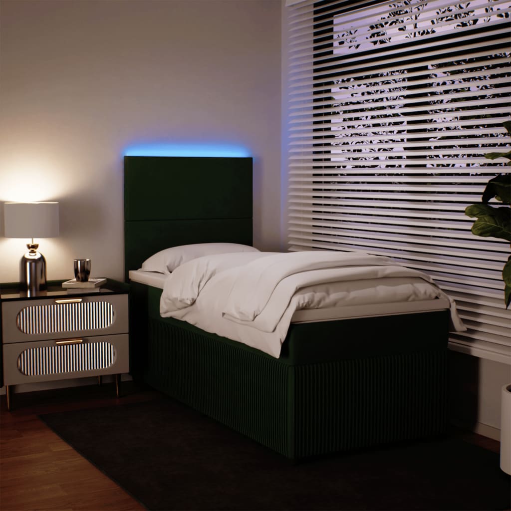 Slatted bed base with mattress Dark green 90x200 cm