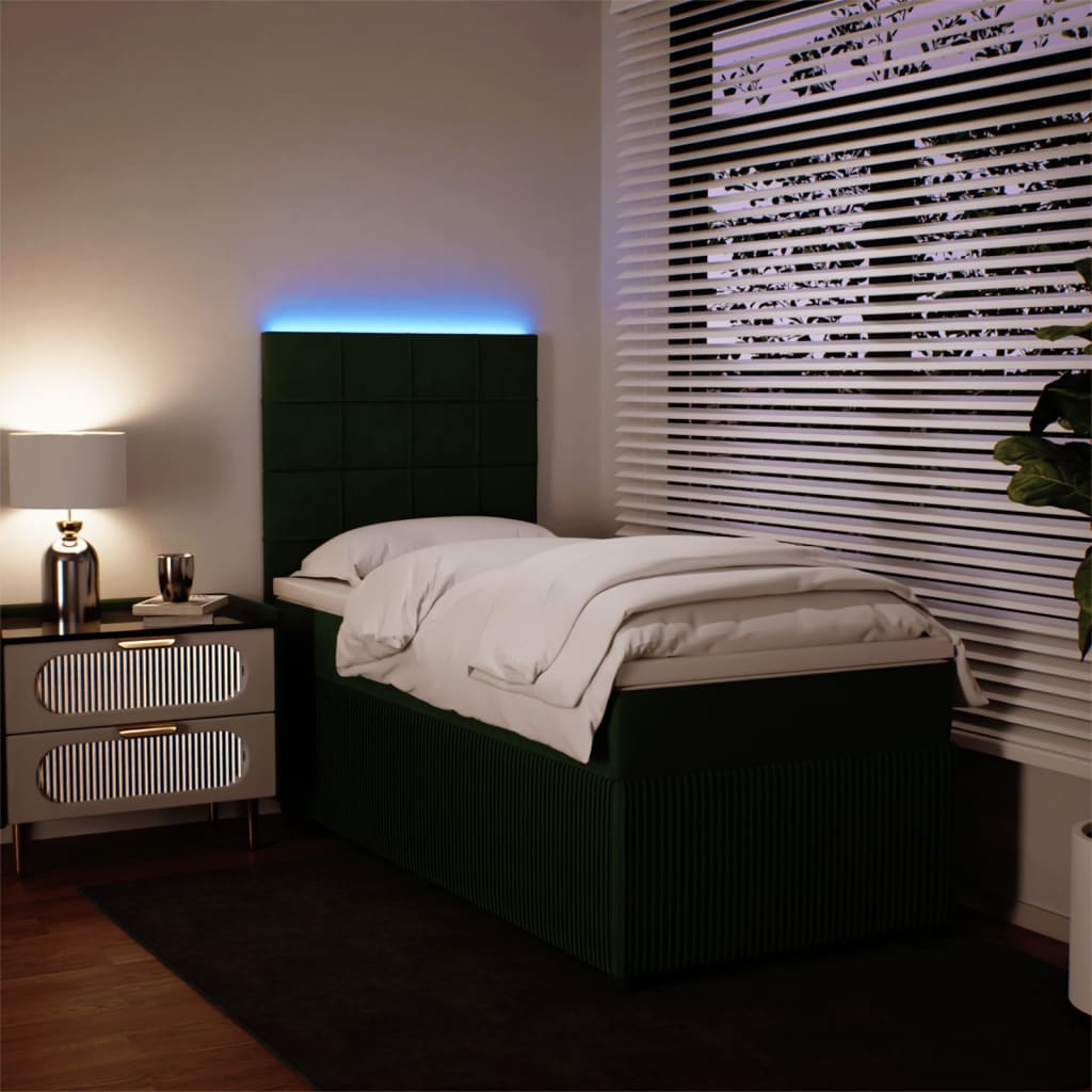 Slatted bed base with mattress Dark green 90x200 cm