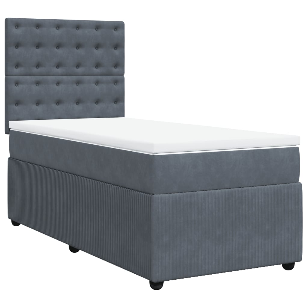 Slatted bed base with mattress Dark grey 100x200 cm