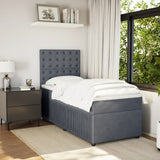 Slatted bed base with mattress Dark grey 100x200 cm