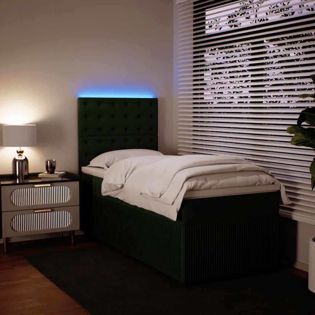 Slatted bed base with mattress Dark green 100x200 cm