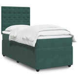 Slatted bed base with mattress Dark green 100x200 cm